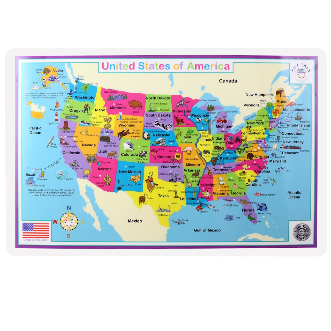 12 Pack: Tot Talk United States Of America Placemat
